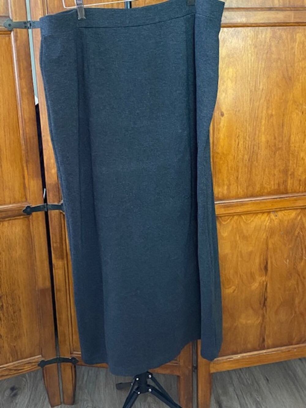 Karen Scott II Women's 2X Black Faux Wrap Midi Skirt Stretch Pull-On Career Plus